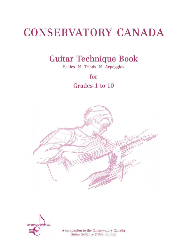 Conservatory Canada Guitar Technique Book Grades 1 to 10