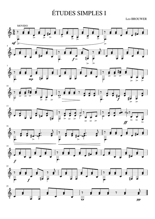 Leo Brouwer - Etudes Simples
