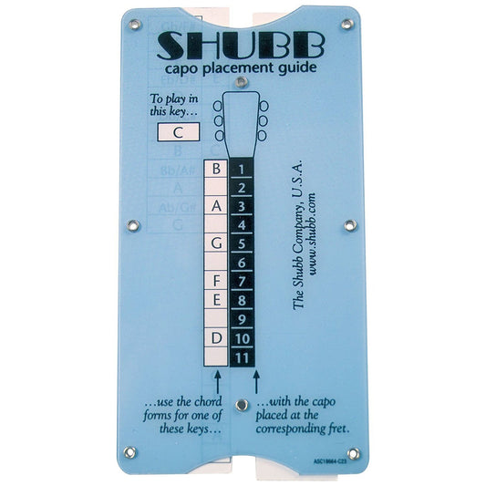 Shubb Capo Placement Guide and Transposing Guide