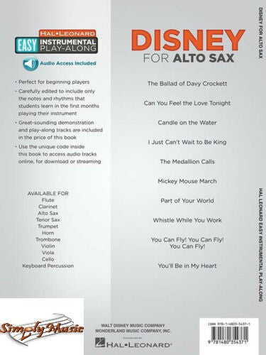 Disney for Alto Sax / 10 Classic Songs