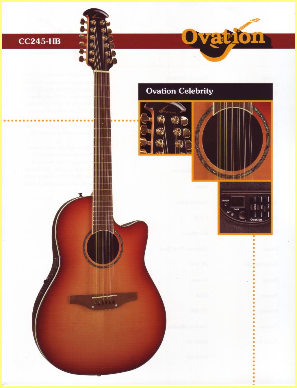 Ovation 12 String Celebrity With Case